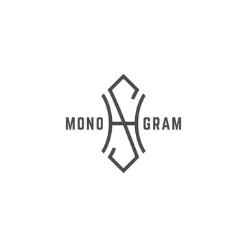 Geometric monogram SH