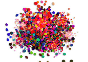 Colorful bokeh light on white backgroud