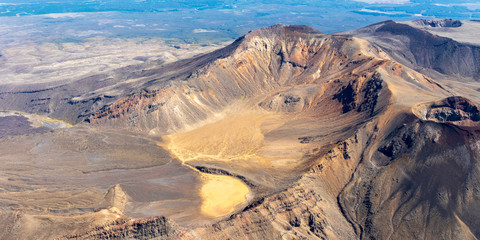 Aerial view of Tongariro National park in New Zealand