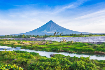A creek near Mt. Mayon - also known as Mayon Volcano or Mount Mayon. Found in the Bicol Region in...