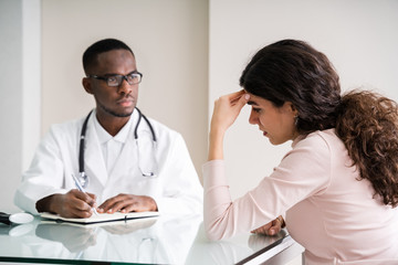 Fototapeta premium Doctor Discussing With Female Patient