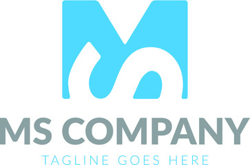 Litery MS biznes  logo koncepcja