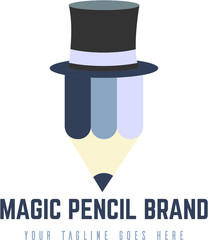 Magiczny ołówek - logo koncepcja