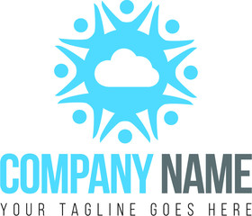 Obraz premium Chmura IT logo koncepcja