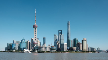 Naklejka premium Landscape of Pudong, Shanghai, China