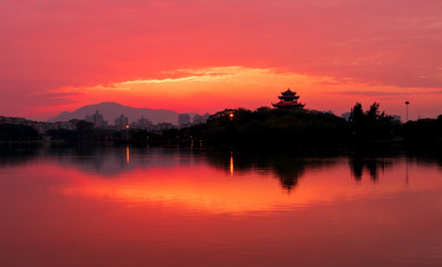 Fototapeta na wymiar West Lake Park, Quanzhou City, China.