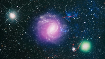 Planets, stars and galaxies in outer space showing the beauty of space exploration. Beautiful...