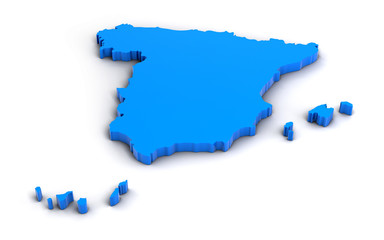3D Illusration. map of Spain