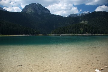 Black lake in the Durmitor mountains near Zabljak. A beautiful place in Montenegro