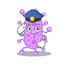 Police officer mascot design of mycobacterium wearing a hat