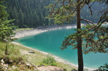 Black lake in the Durmitor mountains near Zabljak. A beautiful place in Montenegro