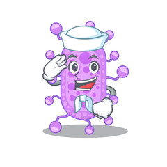 Sailor cartoon character of mycobacterium with white hat