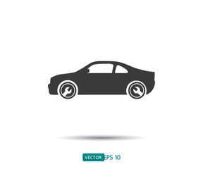 Fototapeta premium Car service icon, Auto Repair, Flat Maintenance logo design Vector illustration