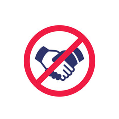 no handshake sign, stop shaking hands icon