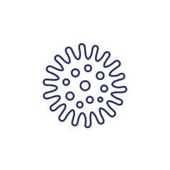 bacteria, microbe icon on white, line