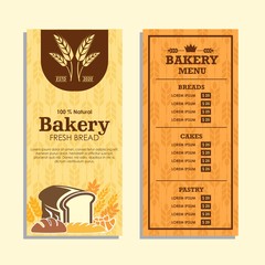 Bakery banners menu  with fresh bread Vector