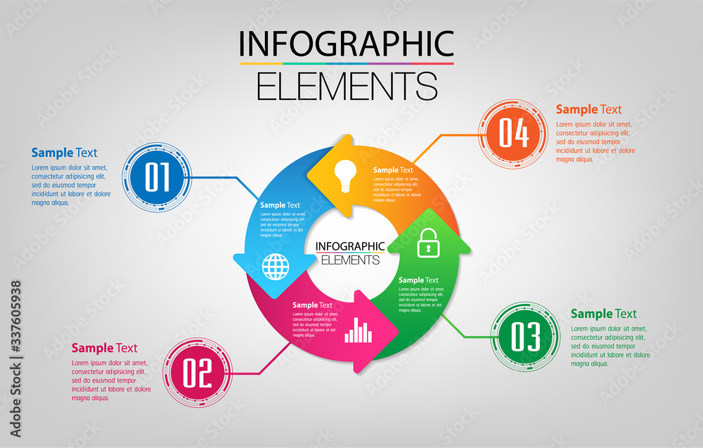 Fototapete modern circuit text box template for website computer graphic technology, banner infographics, time 