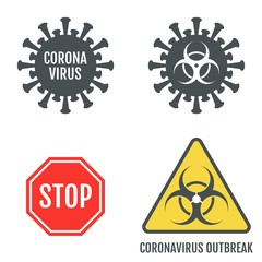 Various sign and symbol about Coronavirus or COVID-19