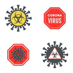 Various sign and symbol about Coronavirus or COVID-19