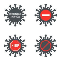 Various sign and symbol about Coronavirus or COVID-19