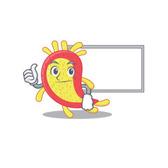 Humorous azorhizobium caulinodans cartoon design Thumbs up bring a white board