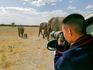 Tourist photographer on safari in Namibia © jenhung