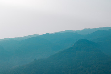 mountain landscape with fog