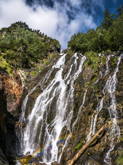 Obraz premium Espigantosa waterfall of the Eriste mountain stream in the Spanish Pyrenees, Benasque, Huesca, Aragon, Spain