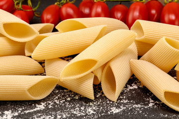 Pennoni Rigati, Italian uncooked dry pasta.