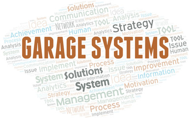 Garage Systems typography vector word cloud.