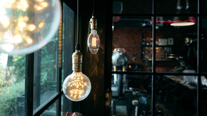  Led lamp lighting hanging  decorate in modern cafe                                