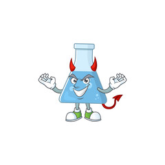 A picture of devil blue chemical bottle cartoon character design