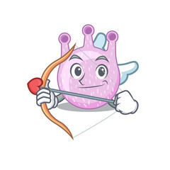 Viridans streptococci in cupid cartoon character with arrow and wings