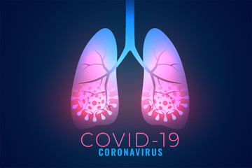 coronavirus infected lungs background due to covid19 disease