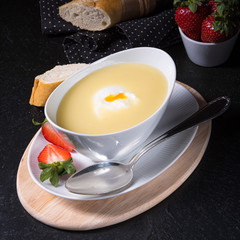 Delicious spring white asparagus soup