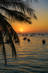 the wonderful sunset on phu quoc island