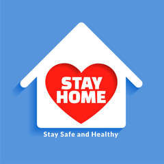house with heart for stay home concept design