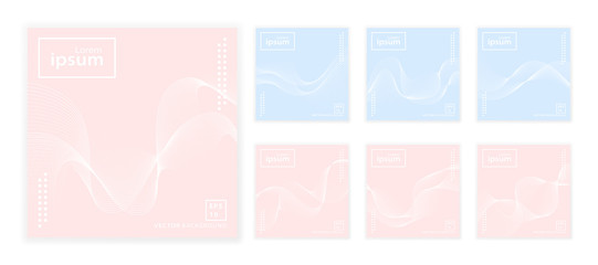 Fototapeta premium Set of wavy background