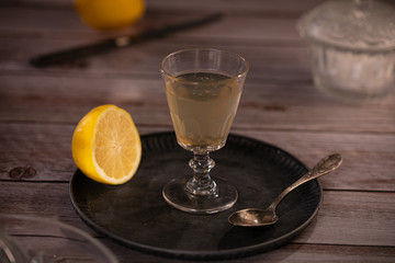 Antique lemon glass pressed