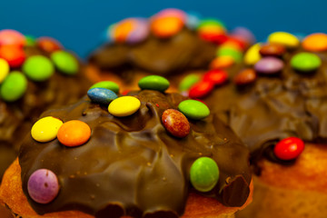 colorful chocolate muffins 