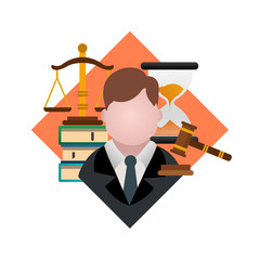 vector illustration of a lawyer