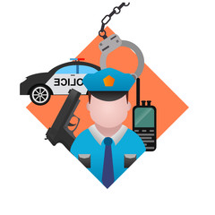 vector illustration of a police man