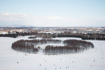 Winter in Moerenuma Park is a municipal park in Sapporo, Japan. 