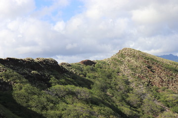 Fototapeta premium Honolulu Diamond head and Honolulu beach