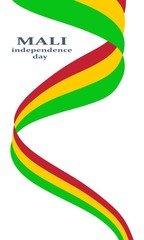 Flag of the Mali. Independence day celebration card concept