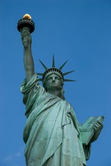 Fototapeta na wymiar The Statue of Liberty on Liberty Island in New York