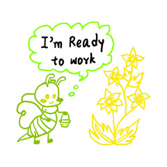 bee cartoon vector hand drawn