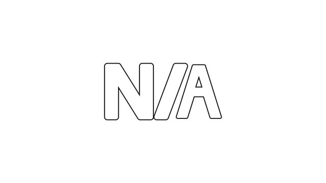 Black line Not applicable icon isolated on white background. 4K Video motion graphic animation