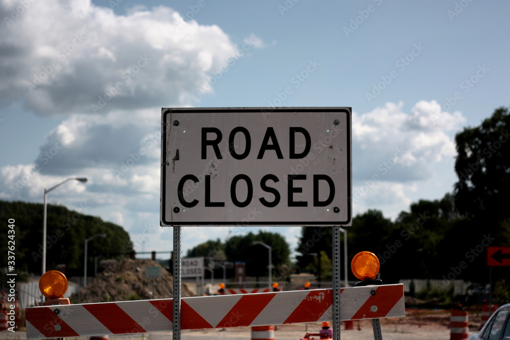 Wall mural road closed