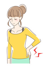 腰痛に悩む女性
